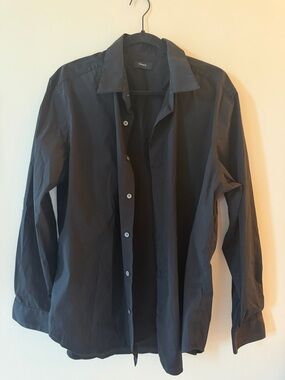 Theory Men’s Black Lightweight Button-Front Shirt Jacket